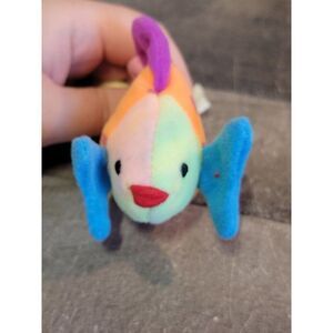 Beanie Baby 1999 rainbow multicolored fish plush toy figure